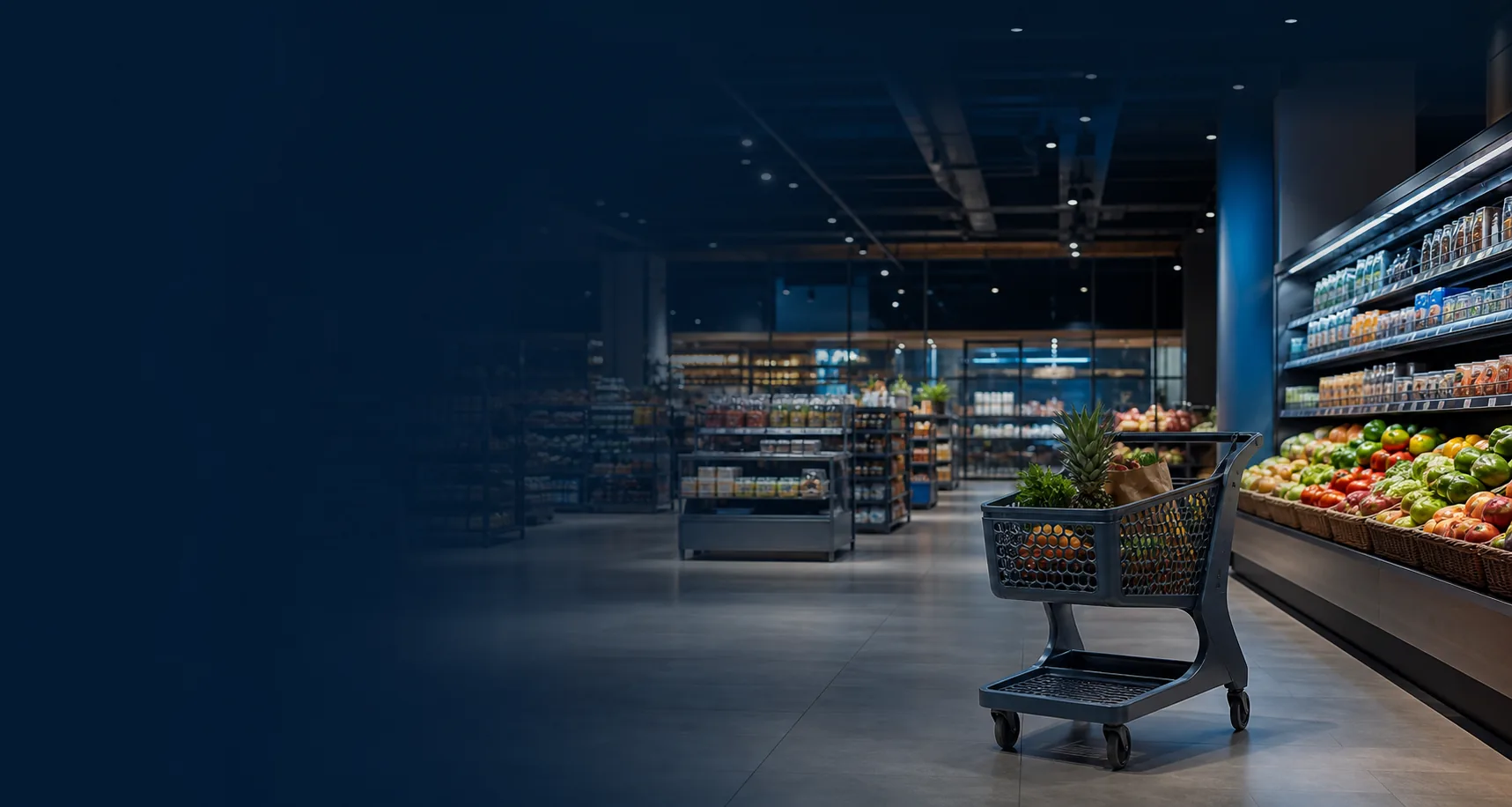 Rayons modernes d’un supermarché